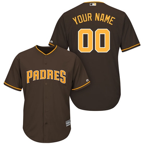 Women's Majestic San Diego Padres Customized Authentic Brown Alternate Cool Base MLB Jersey