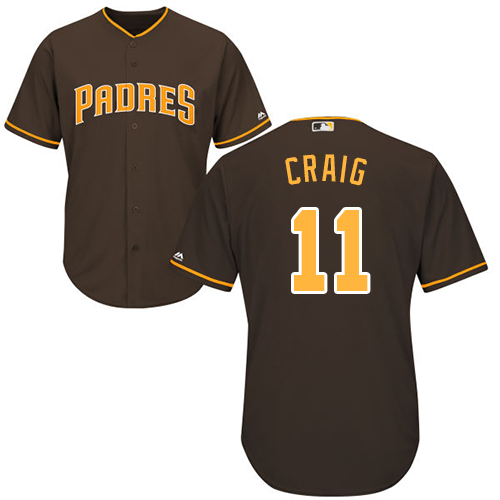Youth Majestic San Diego Padres #11 Allen Craig Replica Brown Alternate Cool Base MLB Jersey