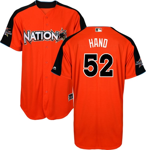 Men's Majestic San Diego Padres #52 Brad Hand Authentic Orange National League 2017 MLB All-Star MLB Jersey