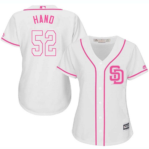 Women's Majestic San Diego Padres #52 Brad Hand Authentic White Fashion Cool Base MLB Jersey