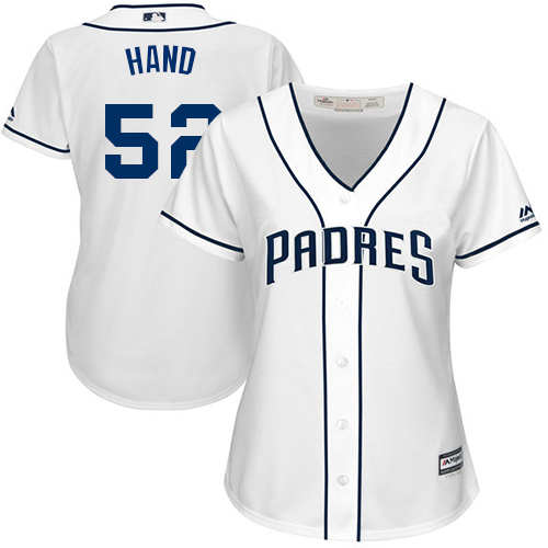Women's Majestic San Diego Padres #52 Brad Hand Replica White Home Cool Base MLB Jersey