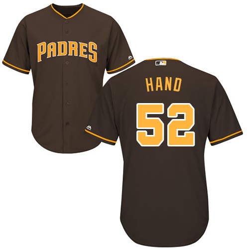 Youth Majestic San Diego Padres #52 Brad Hand Authentic Brown Alternate Cool Base MLB Jersey