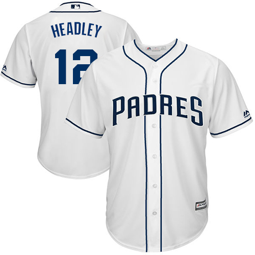 Youth Majestic San Diego Padres #12 Chase Headley Replica White Home Cool Base MLB Jersey