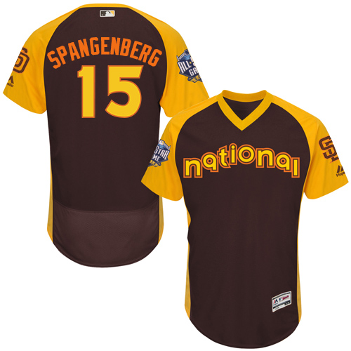 Men's Majestic San Diego Padres #15 Cory Spangenberg Brown 2016 All-Star National League BP Authentic Collection Flex Base MLB Jersey