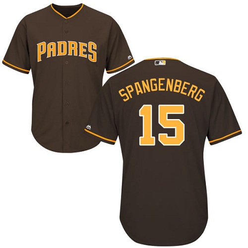Men's Majestic San Diego Padres #15 Cory Spangenberg Replica Brown Alternate Cool Base MLB Jersey
