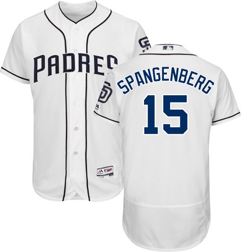 Men's Majestic San Diego Padres #15 Cory Spangenberg White Home Flexbase Authentic Collection MLB Jersey