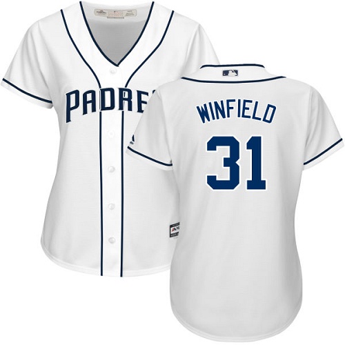 Women's Majestic San Diego Padres #31 Dave Winfield Authentic White Home Cool Base MLB Jersey