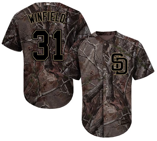 Youth Majestic San Diego Padres #31 Dave Winfield Authentic Camo Realtree Collection Flex Base MLB Jersey