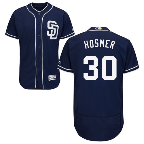Men's Majestic San Diego Padres #30 Eric Hosmer Navy Blue Alternate Flex Base Authentic Collection MLB Jersey