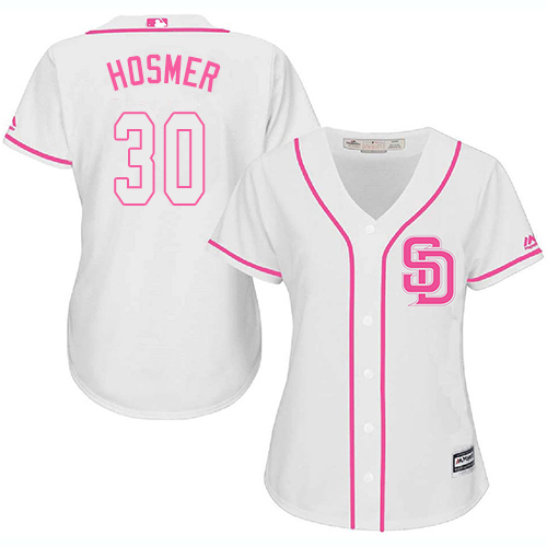 Women's Majestic San Diego Padres #30 Eric Hosmer Replica White Fashion Cool Base MLB Jersey