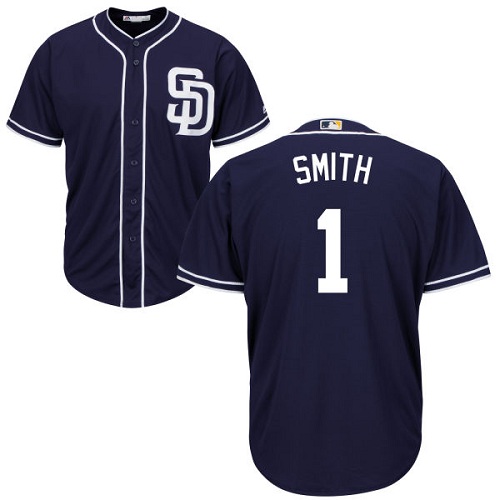 Youth Majestic San Diego Padres #1 Ozzie Smith Authentic Navy Blue Alternate 1 Cool Base MLB Jersey