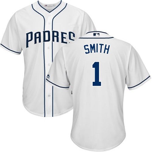 Youth Majestic San Diego Padres #1 Ozzie Smith Authentic White Home Cool Base MLB Jersey