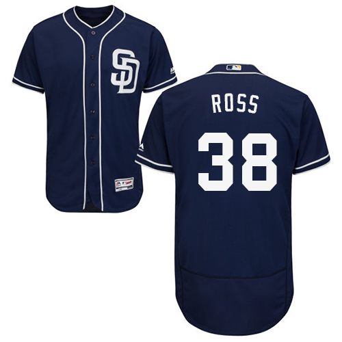 Men's Majestic San Diego Padres #38 Tyson Ross Navy Blue Alternate Flex Base Authentic Collection MLB Jersey