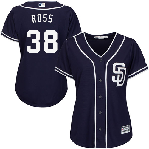 Women's Majestic San Diego Padres #38 Tyson Ross Authentic Navy Blue Alternate 1 Cool Base MLB Jersey