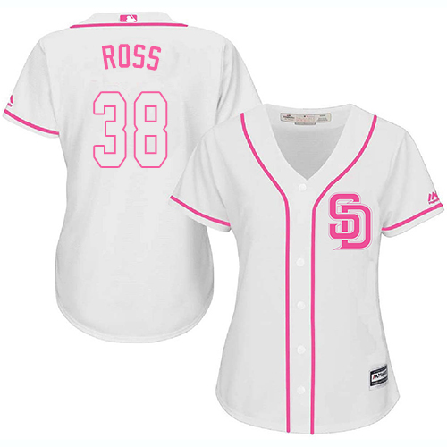 Women's Majestic San Diego Padres #38 Tyson Ross Replica White Fashion Cool Base MLB Jersey