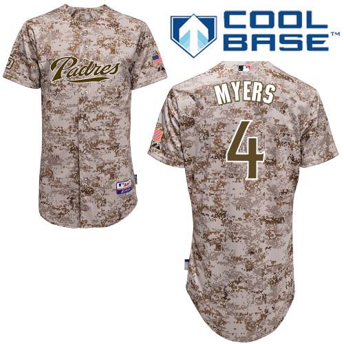 Women's Majestic San Diego Padres #4 Wil Myers Authentic Camo Alternate 2 Cool Base MLB Jersey