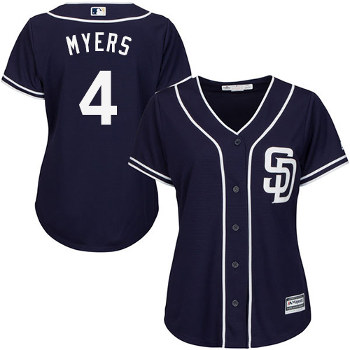 Women's Majestic San Diego Padres #4 Wil Myers Replica Navy Blue Alternate 1 Cool Base MLB Jersey