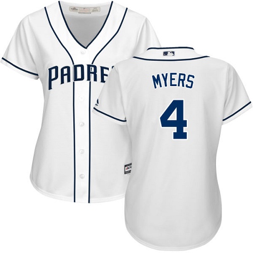Women's Majestic San Diego Padres #4 Wil Myers Replica White Home Cool Base MLB Jersey