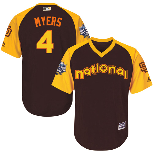 Youth Majestic San Diego Padres #4 Wil Myers Authentic Brown 2016 All-Star National League BP Cool Base Cool Base MLB Jersey