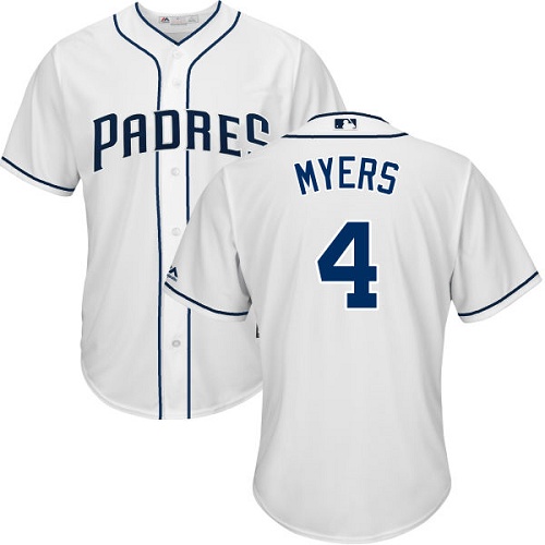 Youth Majestic San Diego Padres #4 Wil Myers Authentic White Home Cool Base MLB Jersey